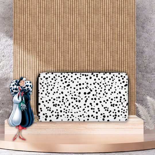 Discover Cruella de Vil Inspired Wallet, Women's 101 Dalmatians Zipper Clutch, Small Cruella de Vil Zipper Purse, Disney Villain Ladies Wallet