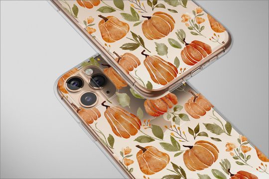 Discover Clear Autumns Gentle Pumpkin Harvest Phone Case Cover for iPhone 16 Pro Max 16e 15 Plus 13 12 Mini SE Samsung S25 S24 Google Pixel 10 9 6791