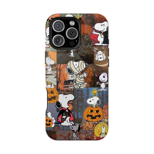 Discover Halloween Snoopy Phone Case, Pumpkin Halloween Phone Cover, for iPhone 17 Air 16e Pro Max 15 14 13 12 11, Samsung Pixel