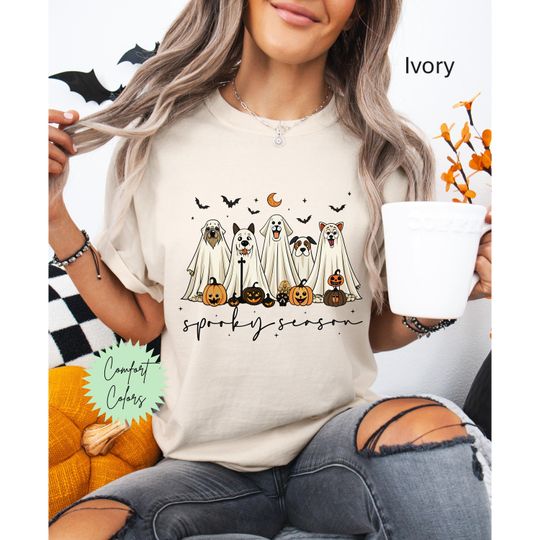 Spooky Dog Shirt, Halloween Dog Shirt, Dog Halloween Shirt, Dog Ghost Shirt, Spooky Dog Shirt, Halloween Dogs Shirt, Halloween Dog TShirt