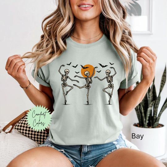 Discover Dancing Skeleton Shirt, Pumpkin Skeleton Tee, Skeleton Dancing, Pumpkin Patch Shirt, Skeleton Dance Shirt, Plus Size Halloween Cute Skeleton