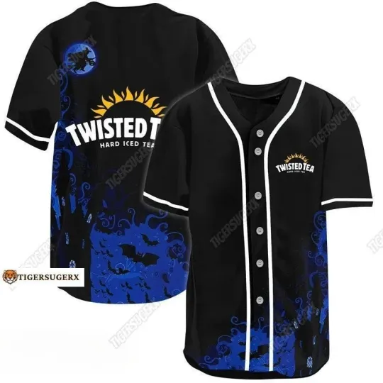 Halloween Twisted Tea Baseball Jersey Shirt for Men