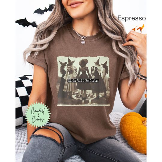 Girls Will Be Girls Witch, Funny Witch, Witchy Vibes, Halloween Girls, Witches Halloween, Salem Witch Trials, Occult Shirt
