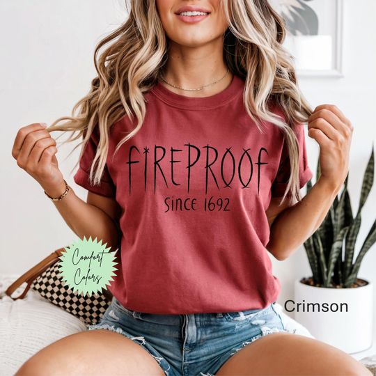 Discover Fireproof Since 1692 Shirt, Salem Witch Shirt, Witchy Vibe Shirt, Plus Size Halloween, Salem 1692 Shirt, 1692 They Missed One, Occult Shirt