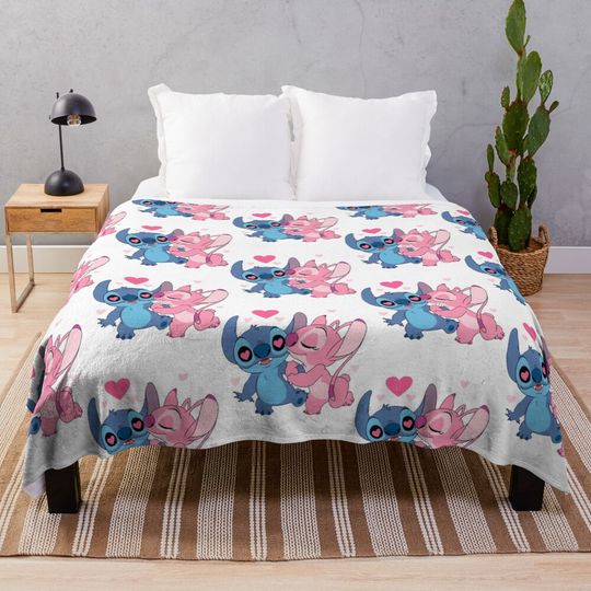 Lilo amp Stitch Love Couple Throw Blanket