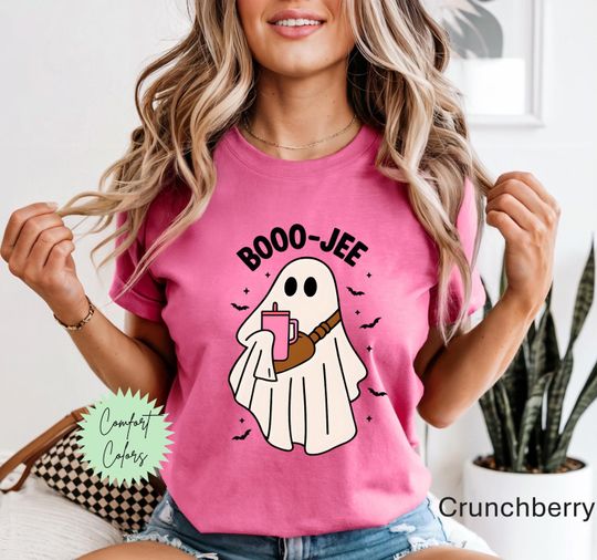 Booo-Jee Ghost Shirt, Boojee Ghost Halloween Shirt, Cute Ghost Shirt, Fall Teacher Shirt, Ghost With Coffee