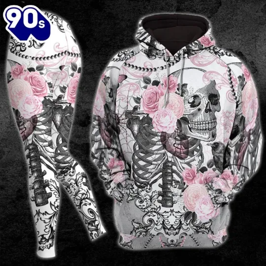 Discover Christmas Skeleton Rose Combo Hoodie And Leggings - Musicdope90s