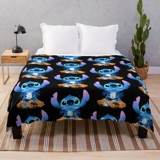 Adorable Stitch Goku Dragon Ball Throw Blanket