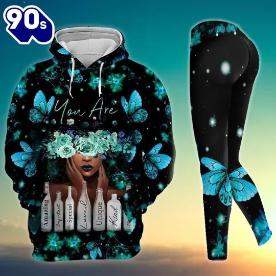 Discover Black Girl You Are Amazing All Over Print Leggings Hoodie Set Outfit For Women