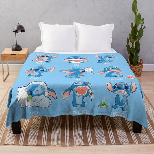 Discover Stitch emoticon!  Throw Blanket