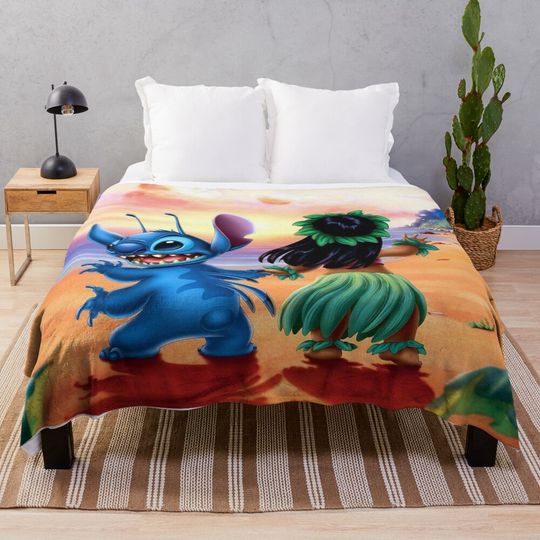 Lilo and Stitch Cozy Blanket – Soft Plush Bed and Couch Cover
