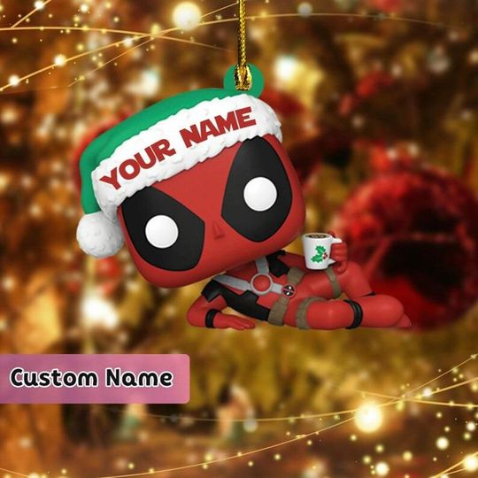 Discover Personalize Star War Deadpool Acrylic Ornament, Deadpool Movie Xmas Ornament, Deadpool Superhero Ornament Christmas, Superhero Ornament