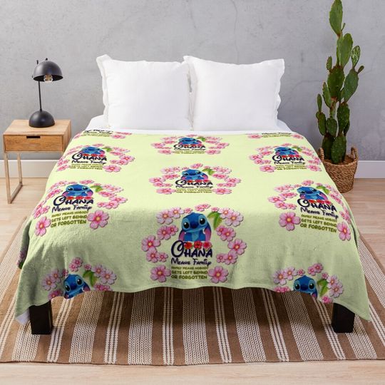 Lilo and Stitch Throw Blanket Cute Cozy Disney Inspired Gift
