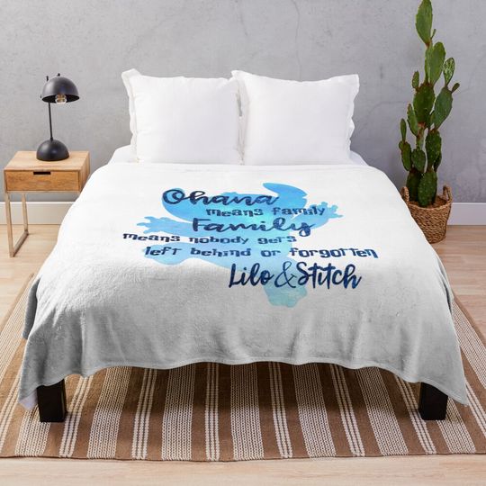 Ohana Means Family Throw Blanket