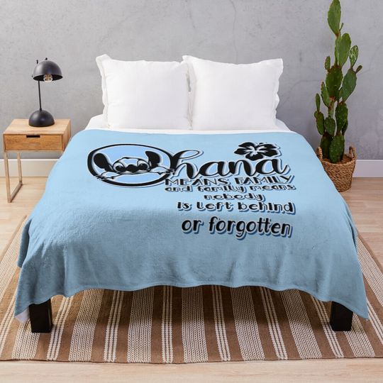 Stitch | Ohana means family Throw Blanket