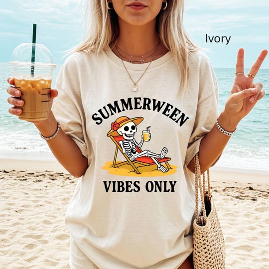 Summerween Skeleton Shirt, Dancing Skeleton Tee, Summerween Shirt Halloween, Summer Skeleton Shirt, Summer Time Shirt