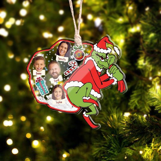 Discover Personalized Family Christmas Ornament, Family Name Shaker Ornament, Christmas Shaker Ornament, 4D Shake Ornament, Xmas Ornament Gift