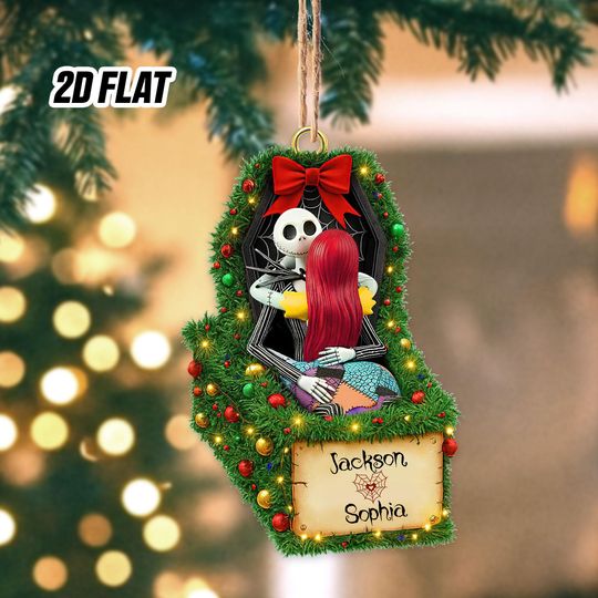 Personalized The Nightmare Before Christmas Mr Mrs Ornament, Jack Skellington and Sally Christmas Ornament, Ornament Anniversary Gift
