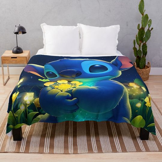 Discover Stitch flower garden Throw Blanket