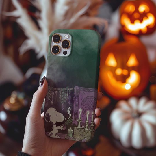 Discover Snoopy Witchcraft Phone Case Spooky Halloween Aesthetic iPhone 15 14 13 12 11 Pro Max 8 Plus X, Samsung Galaxy S24 S23 S22 Ultra Pixel 8 Pro