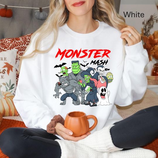 Halloween Monster Mash Sweatshirt, Retro Monster Sweatshirt, Spooky Season Sweatshirt