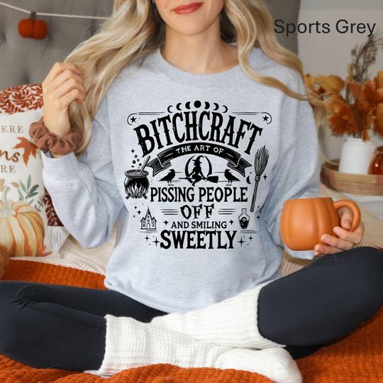 Discover Bitch Craft Funny Halloween, Witchy Vibes Sweatshirt, Hocus Pocus Sweatshirt