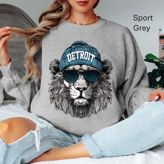 Discover Detroit Lions Mascot Sweatshirt, Lions Football Sweatshirt, Gameday Sweatshirt, Lions Sweatshirt