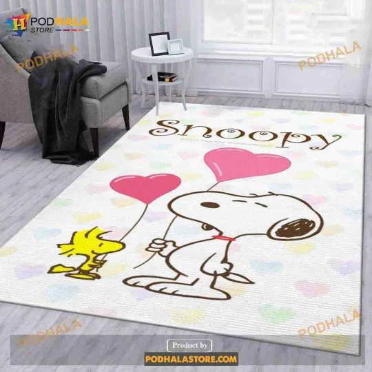 Discover Snoopy Love Area Rug For Christmas Bedroom Rug- Indoor Outdoor Rugs