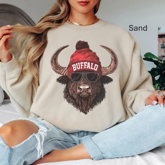 Buffalo Bills Mascot Sweatshirt, Cute Football Sweatshirt, Gameday Sweatshirt, Football Team Sweatshirt