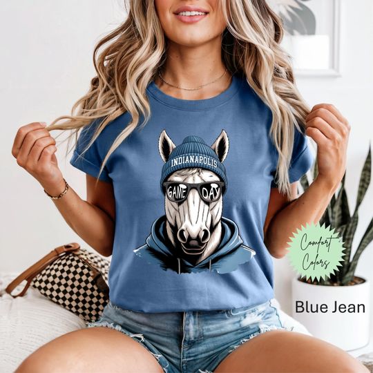 Discover Indianapolis Mascot Colts T-Shirt, Vintage Football Shirt, Retro Football Shirt, Team Mascot Shirt, Gameday Shirt