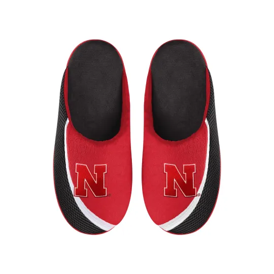 Discover Nebraska Cornhuskers Big Logo Color Edge Slippers, Gift for Fan
