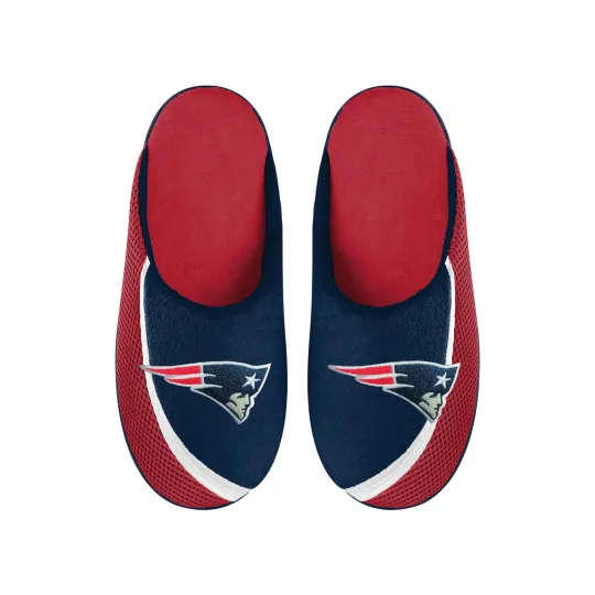 Discover New England Football Team Patriots Big Logo Color Edge Slippers, Gift for Fan