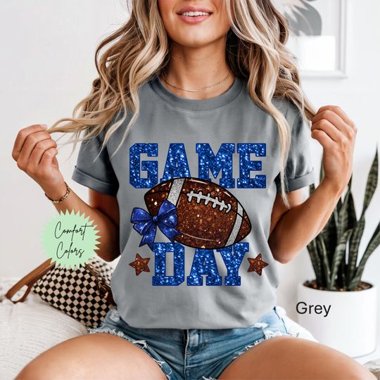 Discover Faux Sequence Football Shirt, Coquette Football, Cute Football Shirt, Gameday Shirt, Coquette Shirt Gameday, Football Girlfriend Shirt