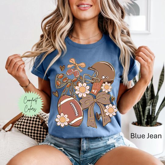 Discover Retro Football Shirt, Cute Football Shirt, Gameday Shirt, Coquette Shirt Gameday, Football Season Tee, Touchdown Season