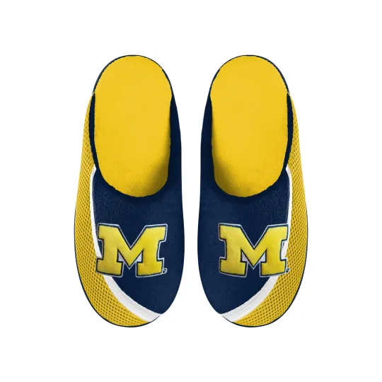 Discover Michigan Wolverines Big Logo Color Edge Slippers, Gift for Fan