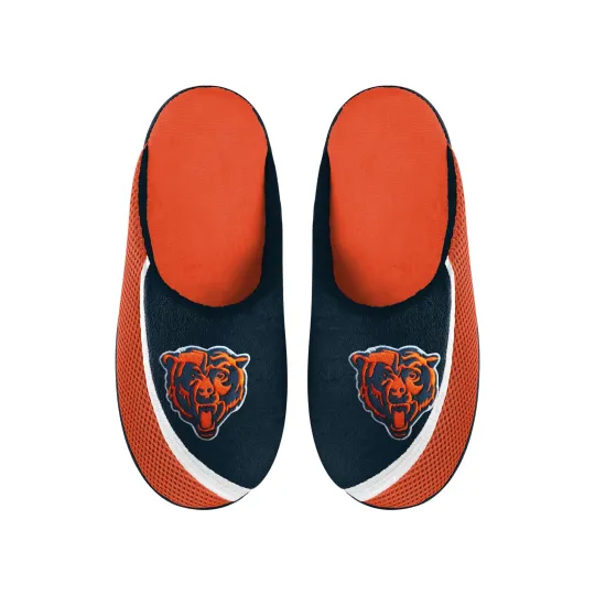 Discover Chicago Football Team Bears Big Logo Color Edge Slippers, Gift for Fan