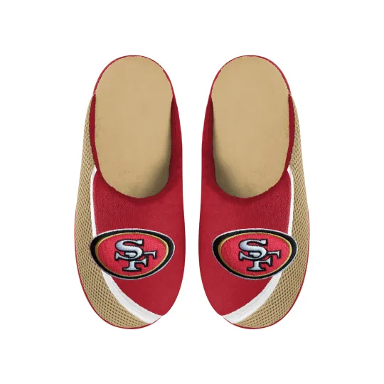 Discover San Francisco Football Team 49ers Big Logo Color Edge Slippers, Gift for Fan