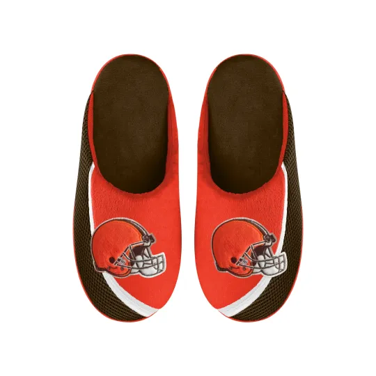 Cleveland Football Team Browns Big Logo Color Edge Slippers, Gift for Fan