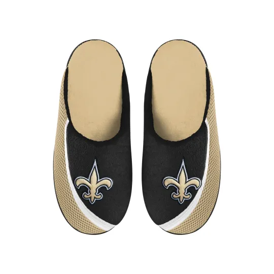 Discover New Orleans Football Team Saints Big Logo Color Edge Slippers, Gift for Fan