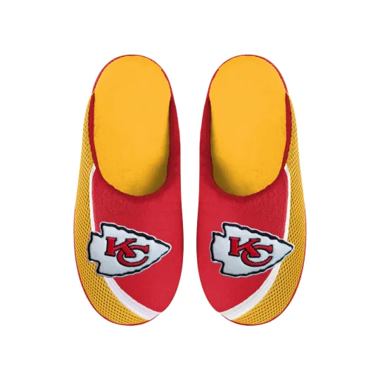 Discover Kansas City Football Team Chiefs Big Logo Color Edge Slippers, Gift for Fan