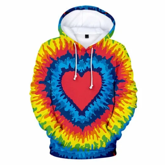 Discover Dye Colorful Psychedelic Women Men 3D Print Hoodies Pullovear Sweatshirts Tie