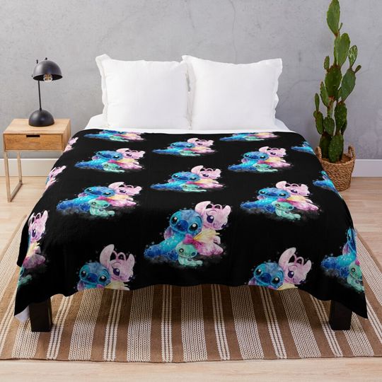 Discover Lilo _amp_ Stitch Angels Watercolor Throw Blanket