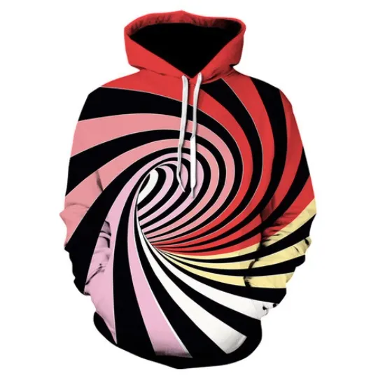 Discover Colourful Vortex Hypnosis Women Men 3D Print Hoodies Pullovear Sweatshirts