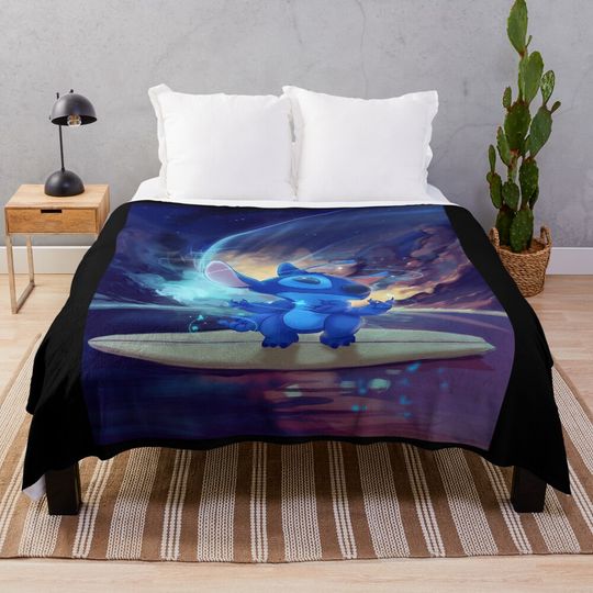 Discover Lilo and Stitch Cute Throw Blanket – Soft Cozy Plush Cartoon Alien