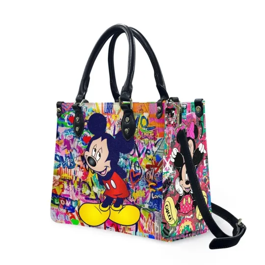 Discover Vintage Mickey Leather Handbag Mickey Name Handbag