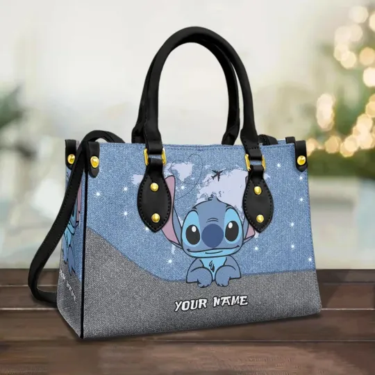 Discover Personalized Stitch Disney Leather Handbag, Disney Gift Handbag