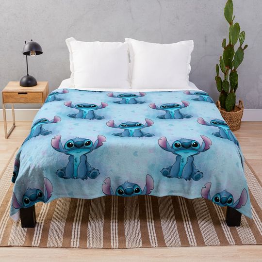 Discover Lilo and Stitch Pattern Throw Blanket – Tropical Cozy Plush Cover