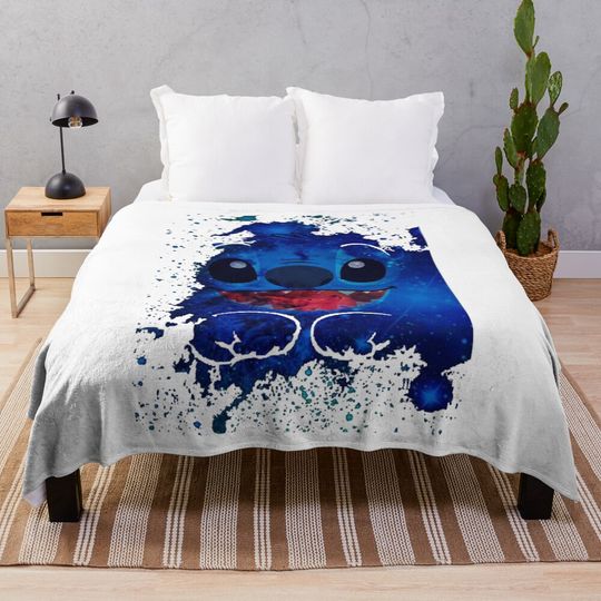Mens My Favorite Light Blue Stitch Very Cute More Then Awesome Throw Blanket