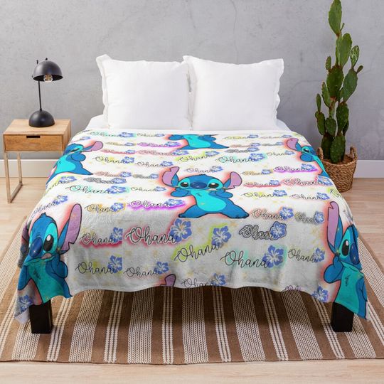 Discover Lilo and Stitch Cartoon Throw Blanket – Adorable Cozy Plush Gift