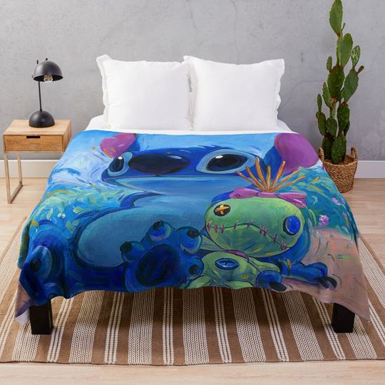 Discover Lilo and Stitch Cozy Throw – Soft Plush Sofa and Travel Blanket